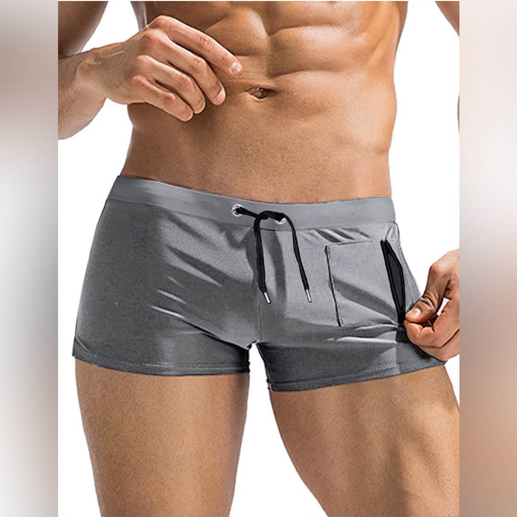 Coofandy Mens Swim Trunk Swimwear Bathing Suit Swim Brief Square Leg Board Short